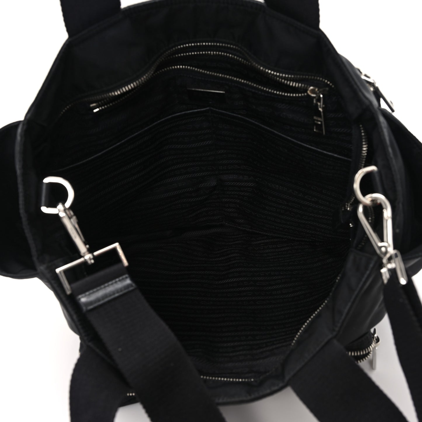 Tessuto Nylon Vela Diaper Bag Black
