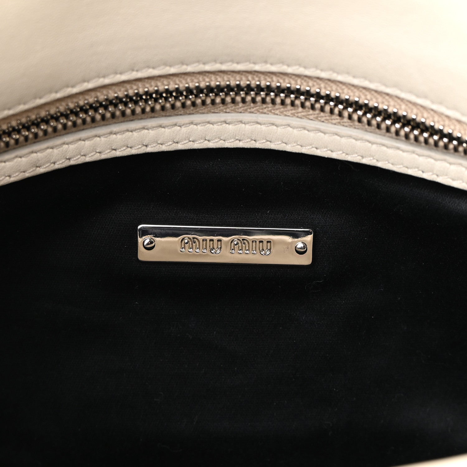 Miu Miu Nappa Matelasse Crystal Flap Clutch White 5 of 8