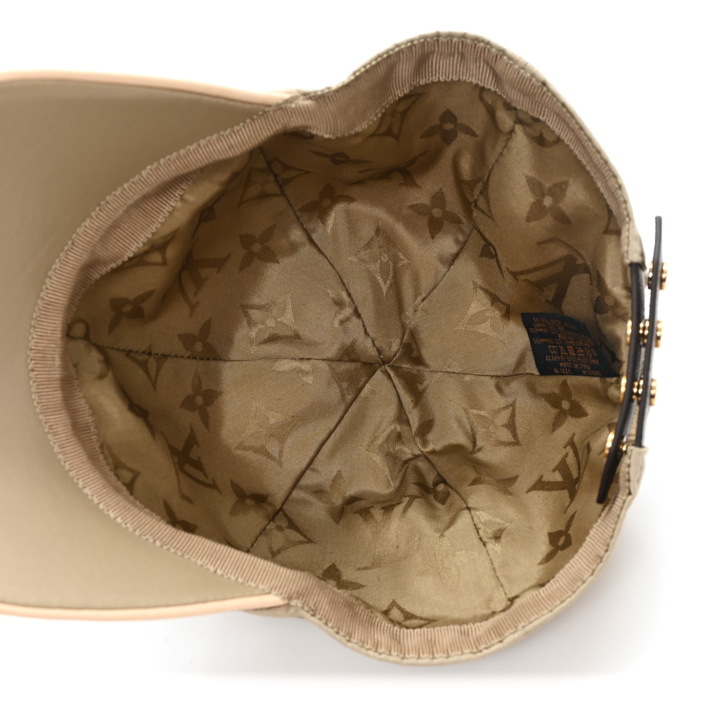 Polyester Silk Monogram LV Get Ready Cap L Beige