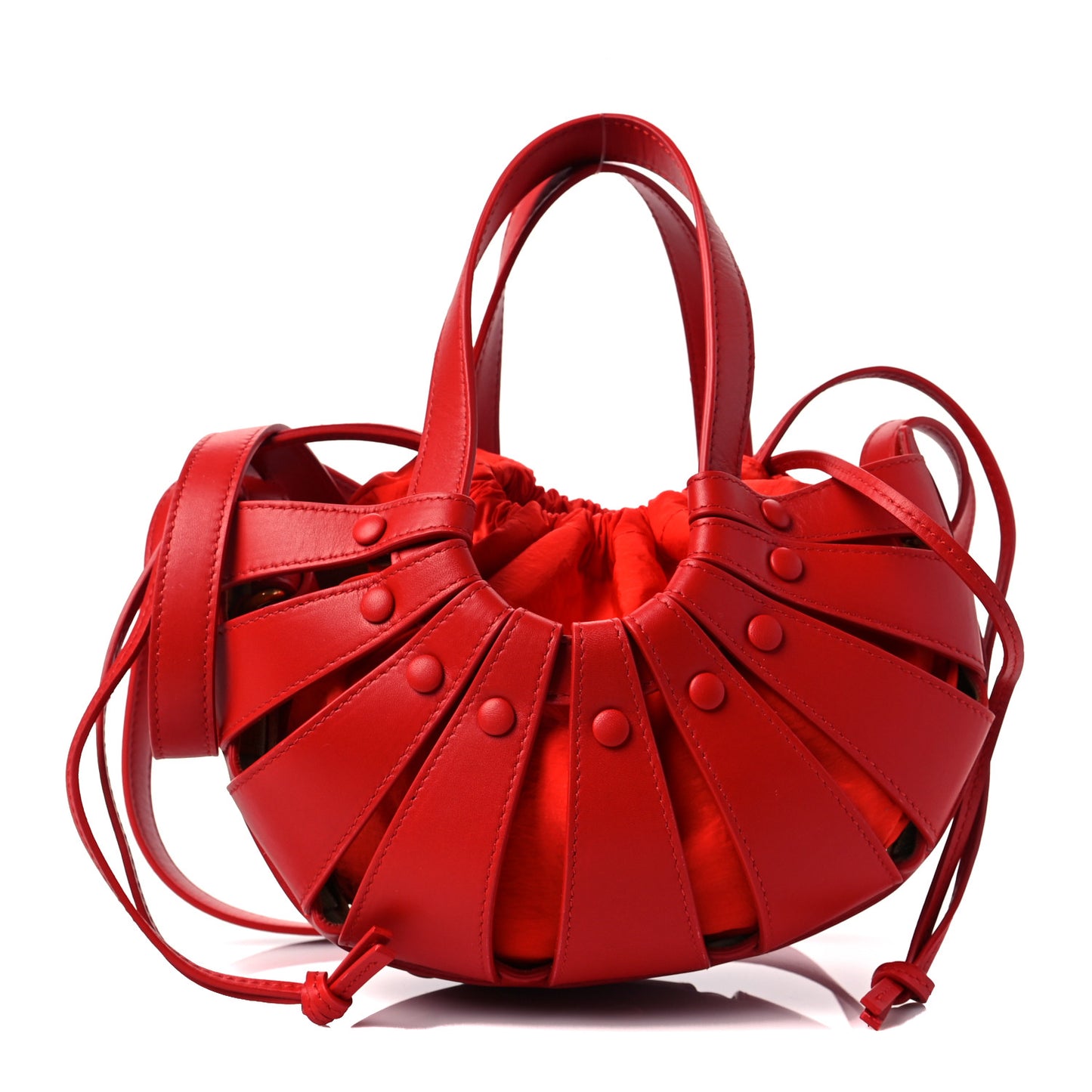 French Calfskin Small Shell Bag Chili Tomato