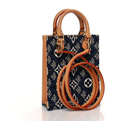 Louis Vuitton Jacquard Since 1854 Petit Sac Plat Blue 3 of 9
