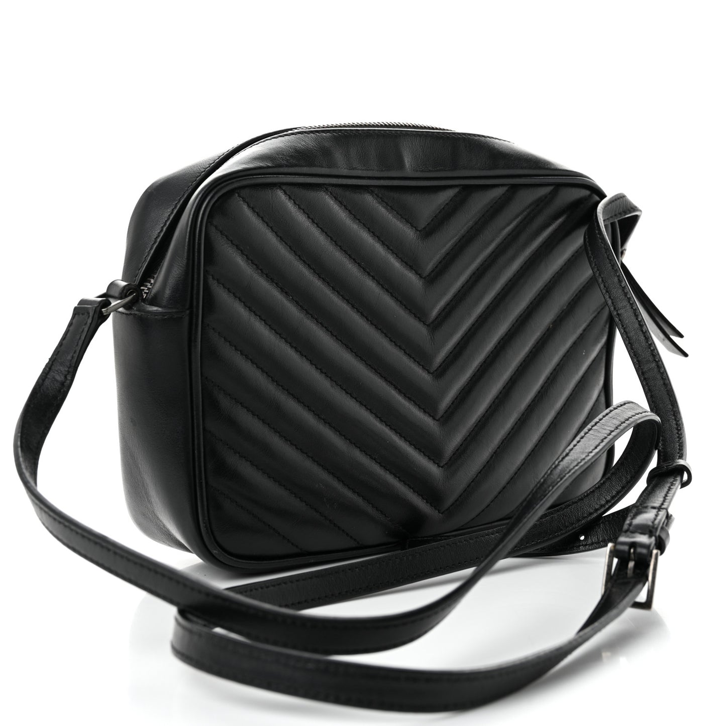 Calfskin Matelasse Monogram Lou Camera Bag Black