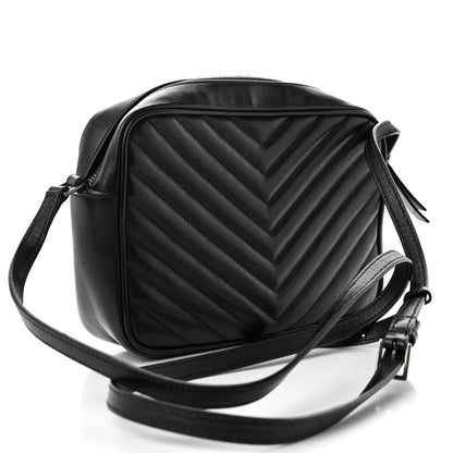 Saint Laurent Calfskin Matelasse Monogram Lou Camera Bag Black 3 of 12