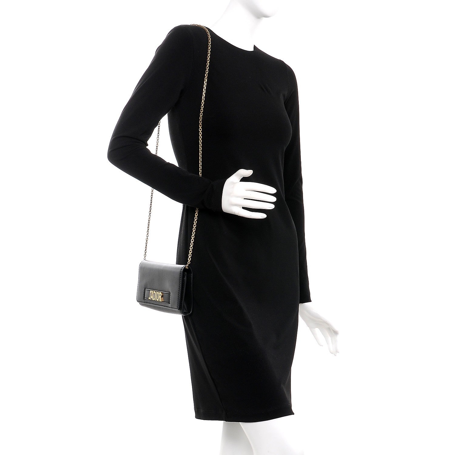 Christian Dior Calfskin J'adior Croisiere Chain Wallet Black 2 of 10
