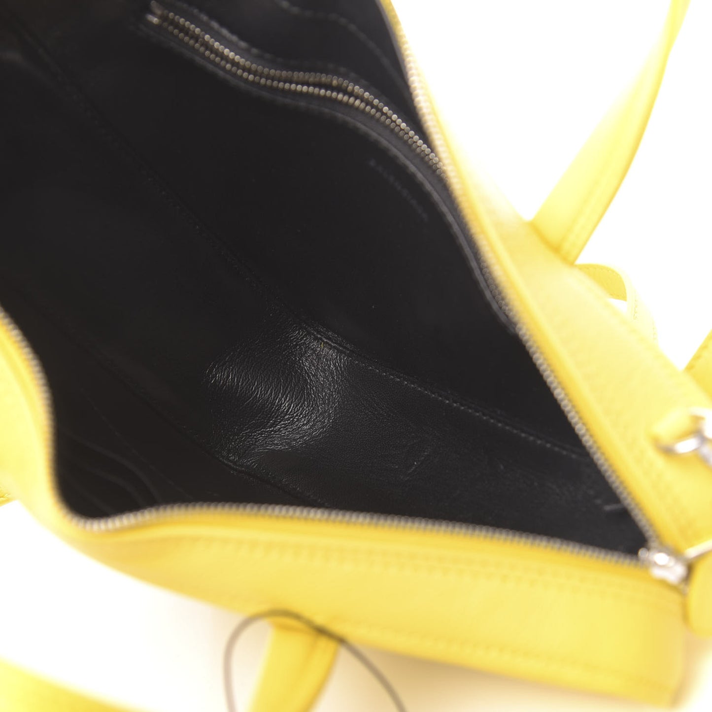 Shiny Day Calfskin Logo XS Triangle Duffle Jaune Black