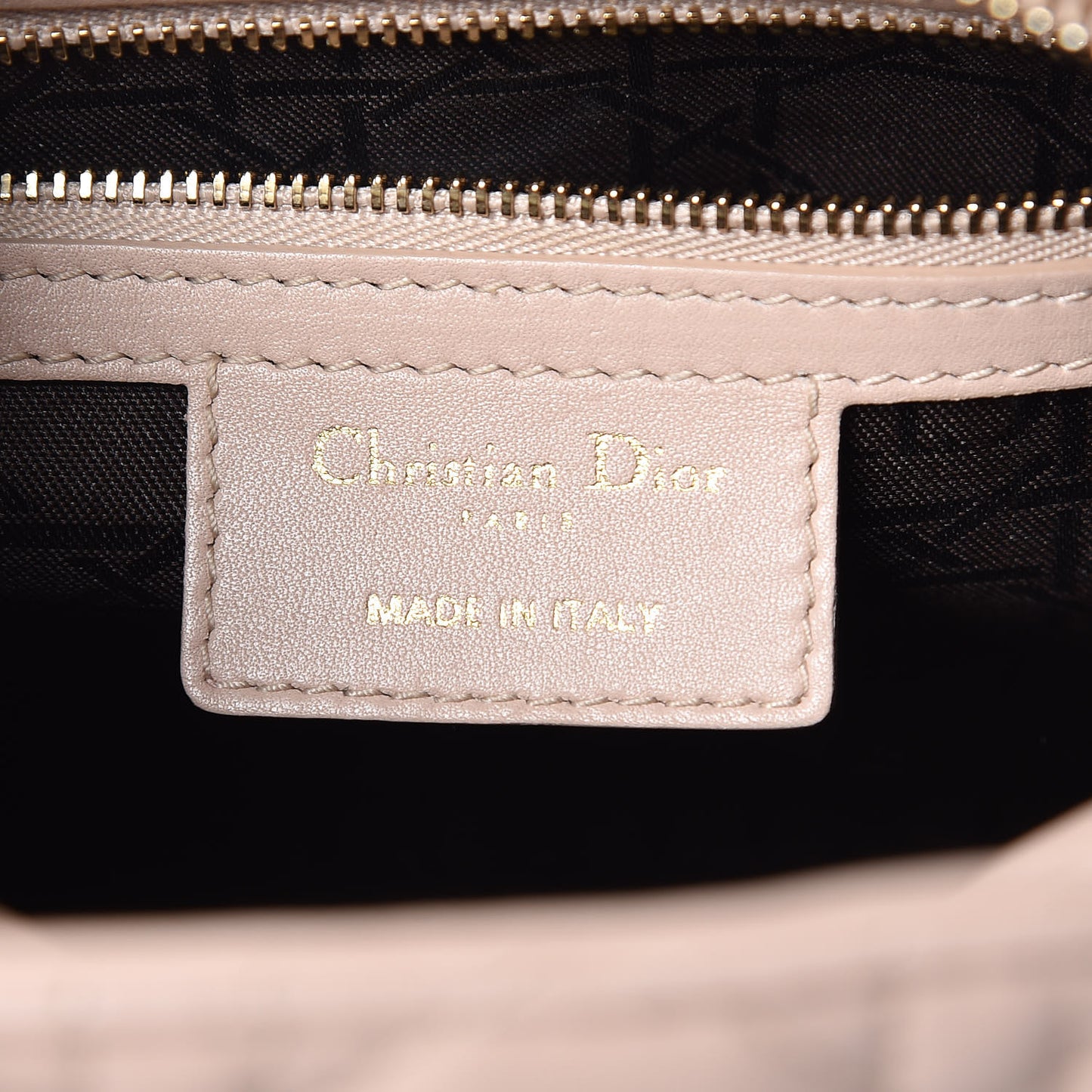 Lambskin Cannage Medium Lady Dior Beige