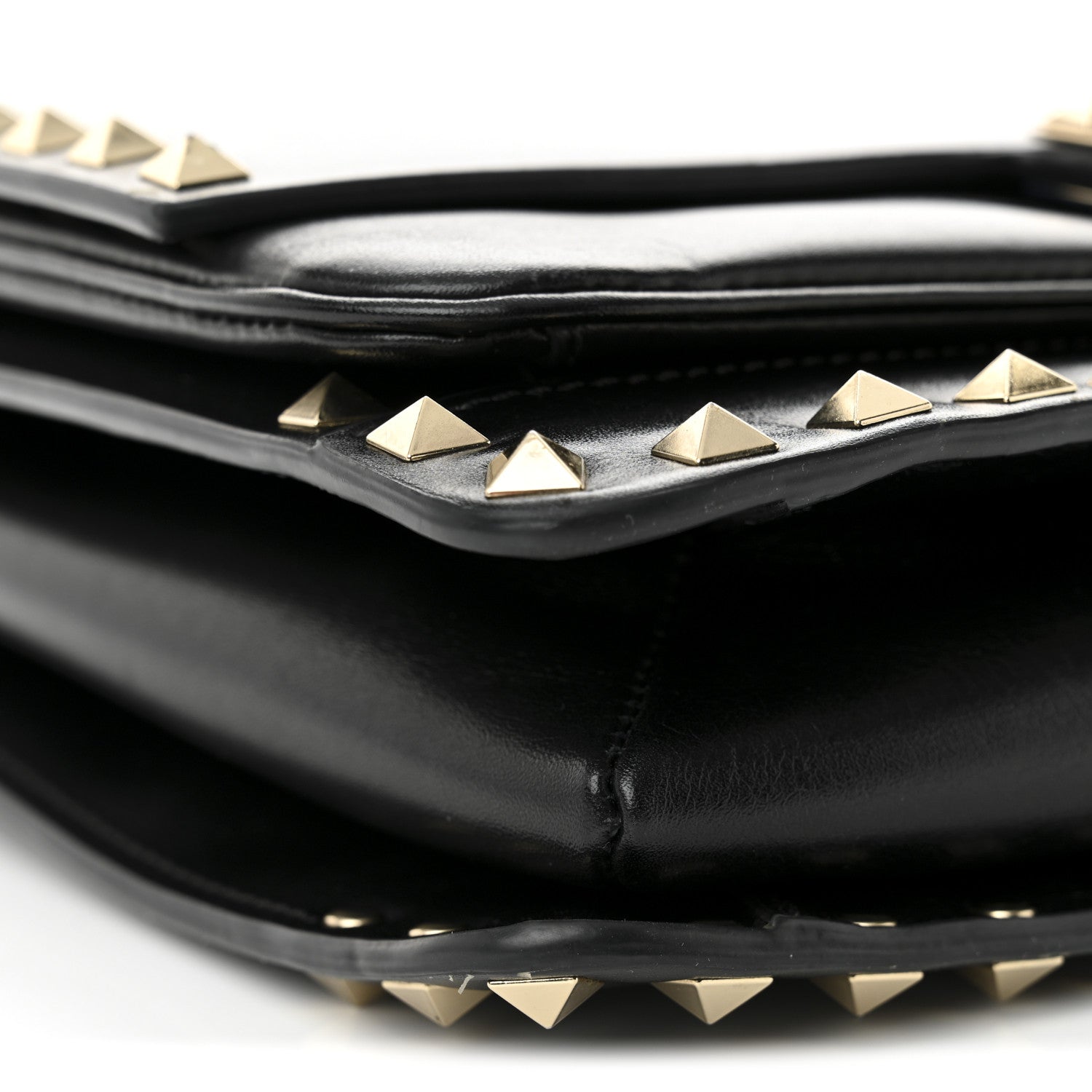 Valentino Garavani Vitello Rockstud Top Handle Shoulder Bag Black 8 of 9