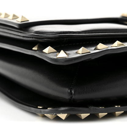 Valentino Garavani Vitello Rockstud Top Handle Shoulder Bag Black 8 of 9