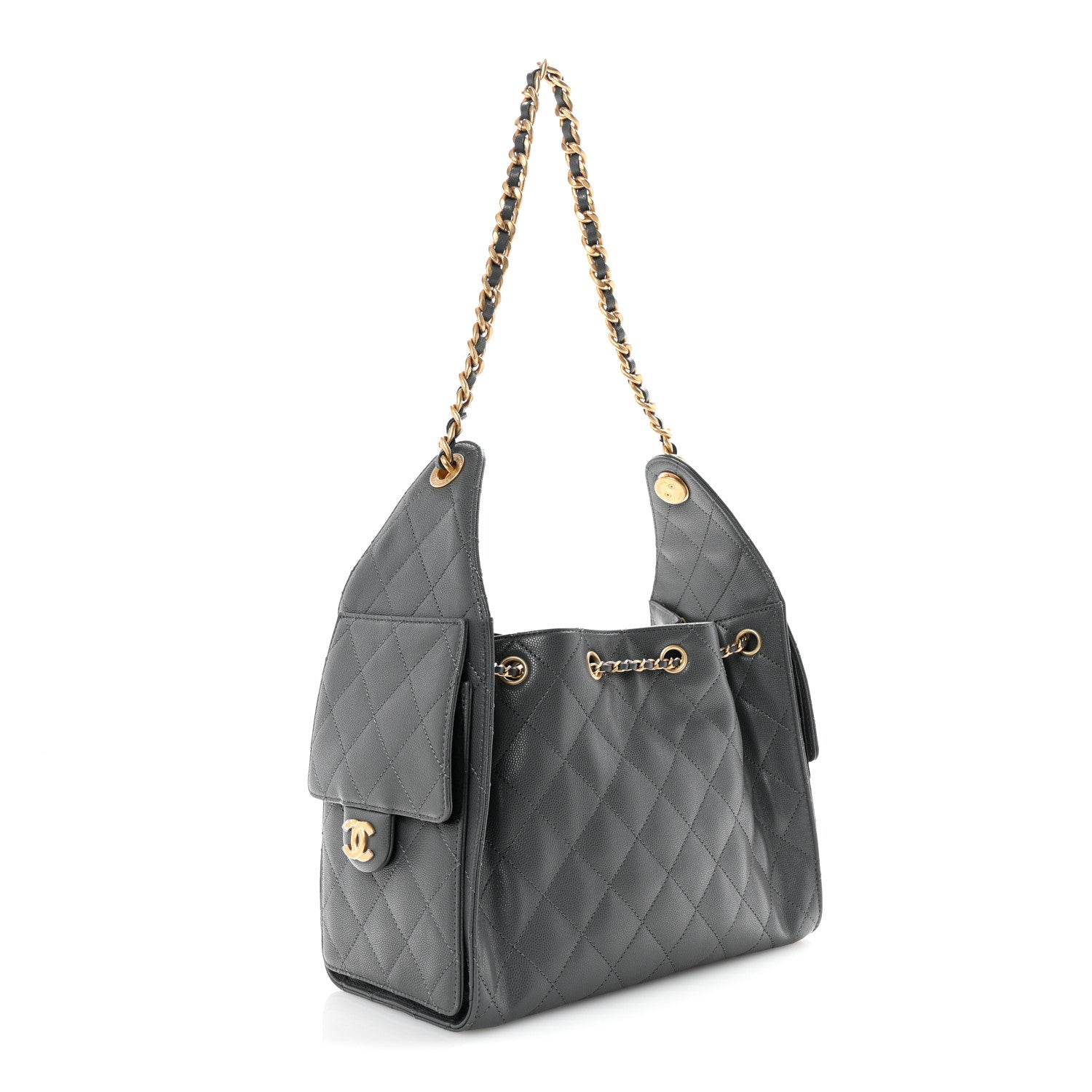 Chanel Caviar Quilted Small Chanel 25 Handbag Dark Grey 3 of 10
