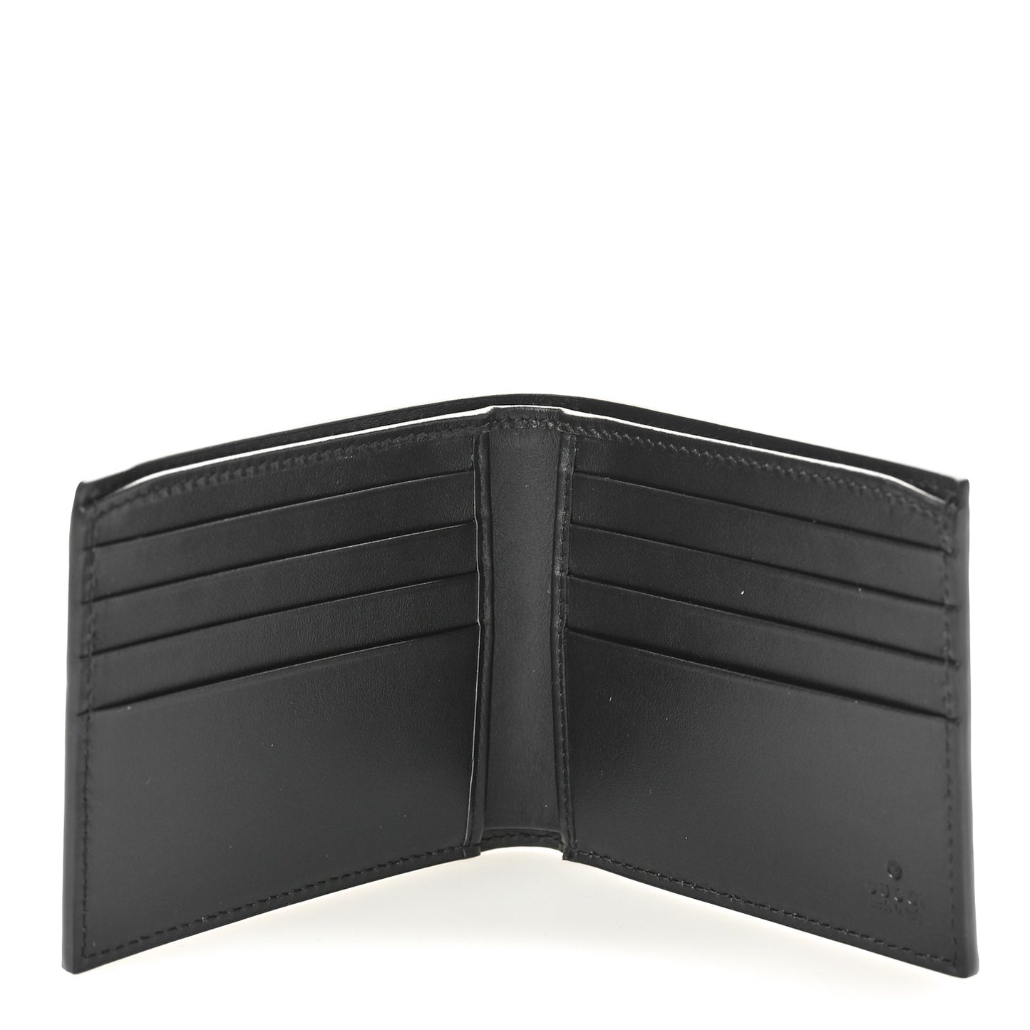 Plutone Calfskin Logo Bi-Fold Wallet Black