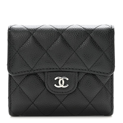 Chanel Caviar Quilted Compact Flap Wallet Black 1 of 9