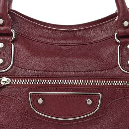 Balenciaga Chevre Silver Metallic Edge Hardware City Rouge Lie De Vin 8 of 12