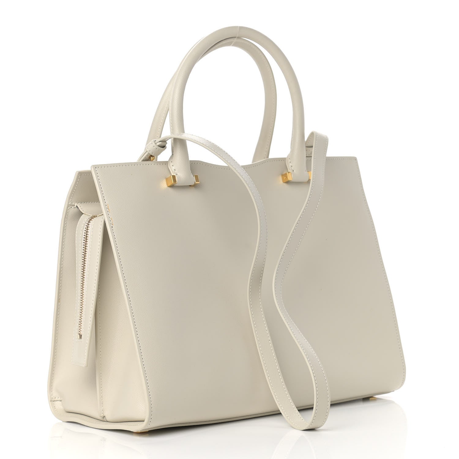 Saint Laurent Shiny Calfskin Medium Uptown Tote White 3 of 14