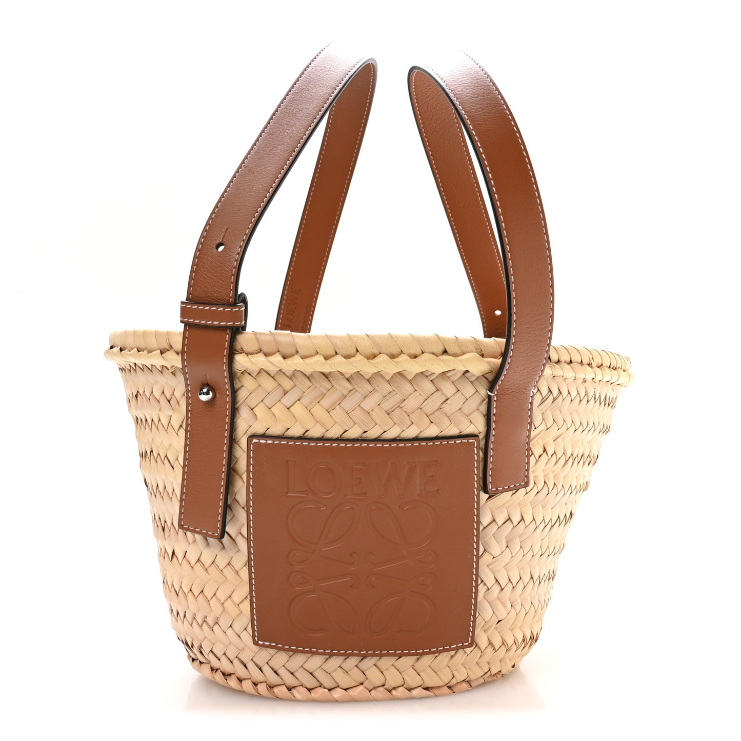 Raffia Small Basket Tote Bag Natural Tan