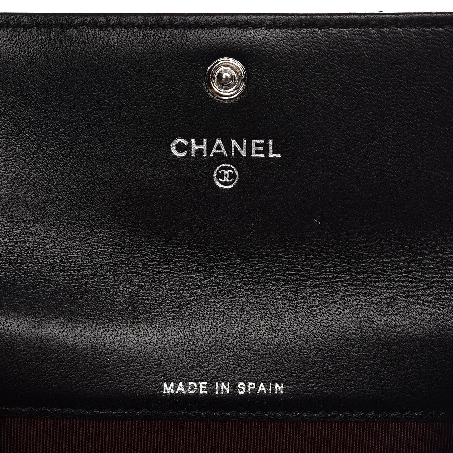 Lambskin Quilted Flap Card Holder Black