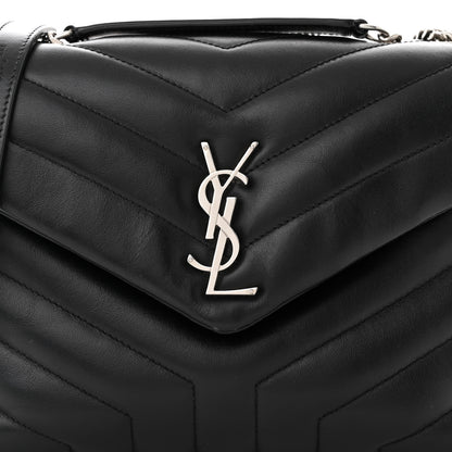 Saint Laurent Calfskin Y Quilted Monogram Small Loulou Chain Satchel Black 8 of 10
