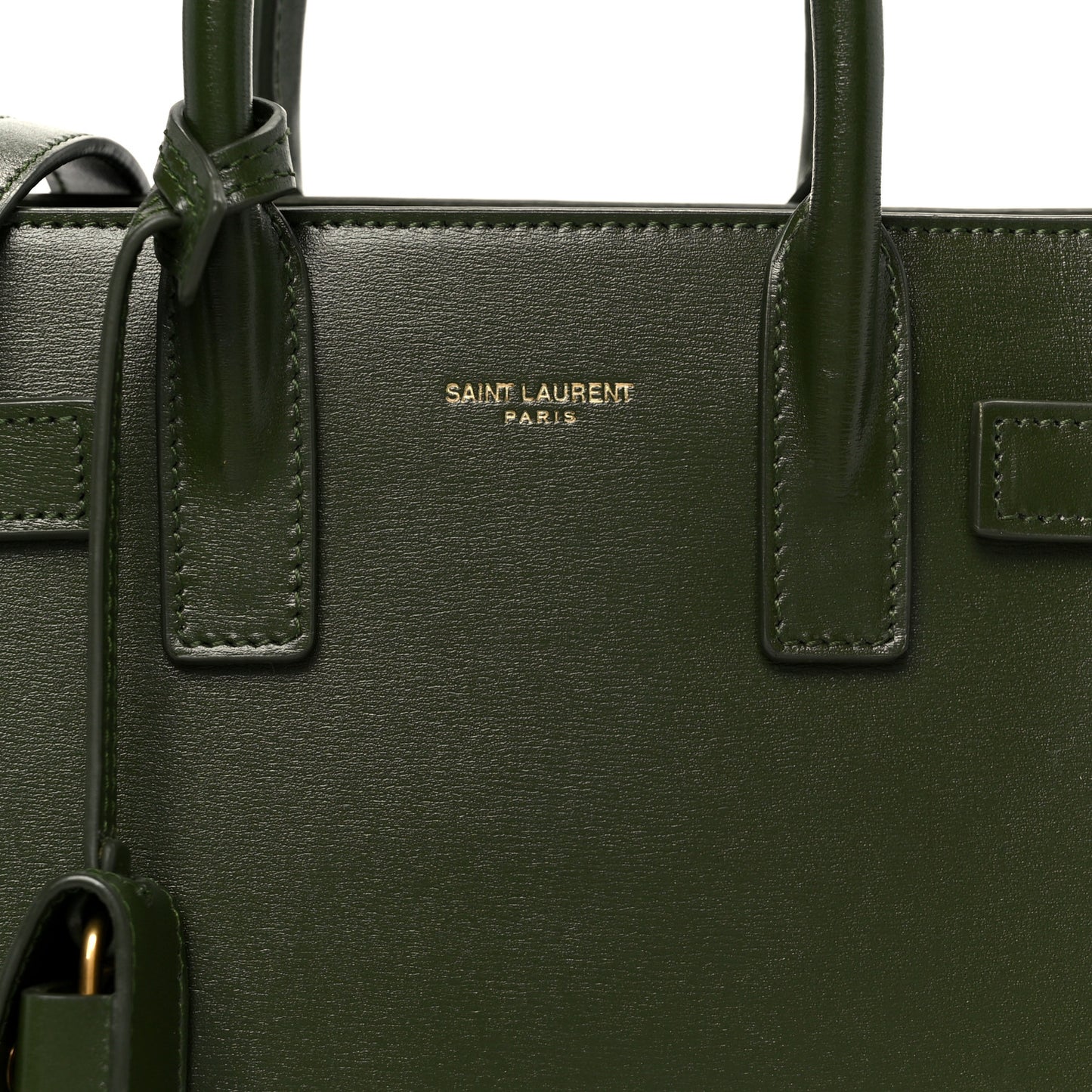 Calfskin Nano Sac Leather Satchel Dark Pine
