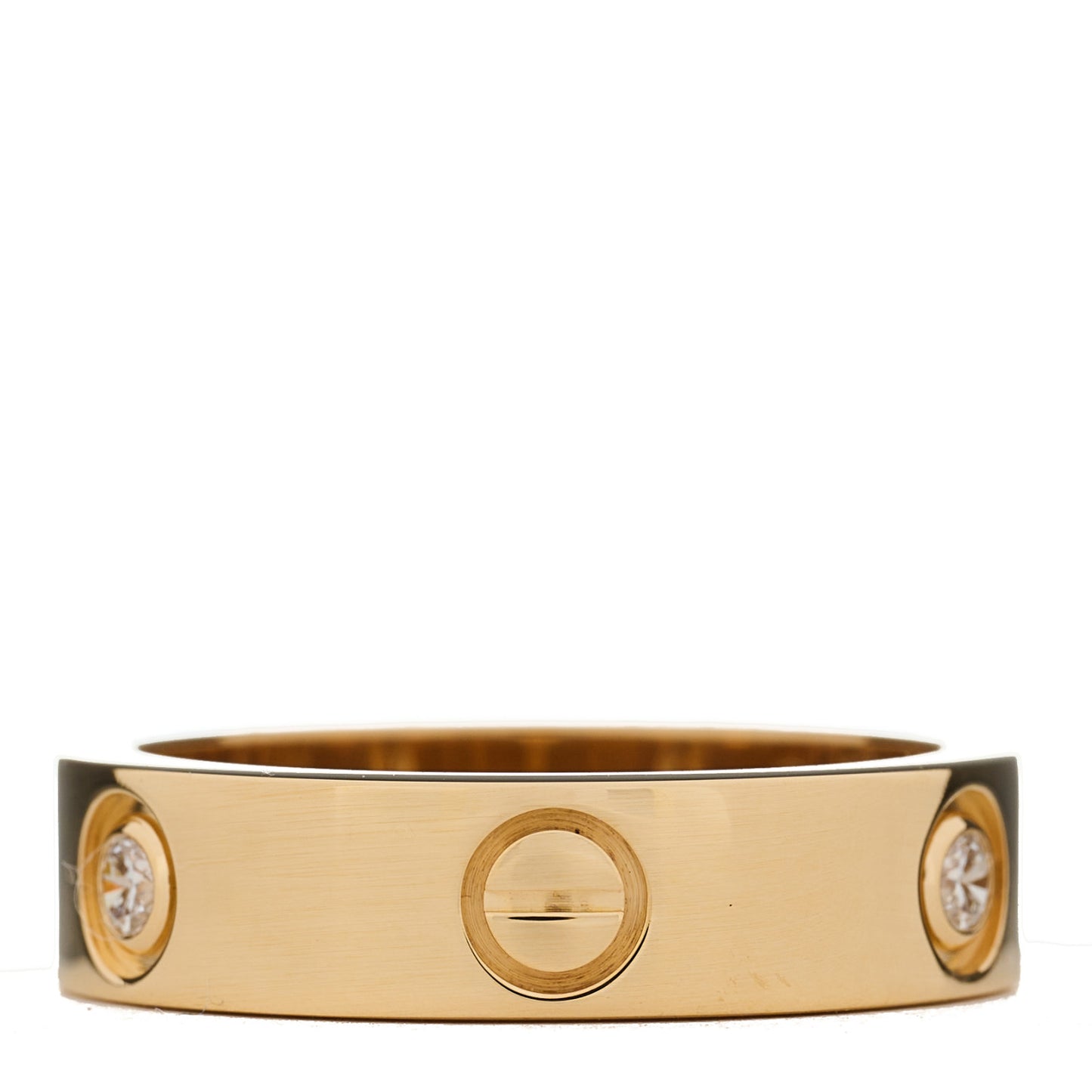 18K Yellow Gold 3 Diamond 5.5mm LOVE Ring 58 8.25