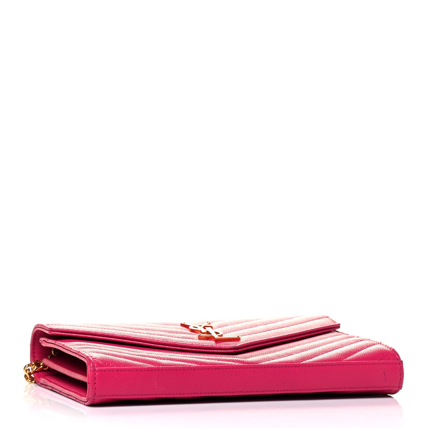 Grain De Poudre Matelasse Chevron Monogram Chain Wallet Bubblegum
