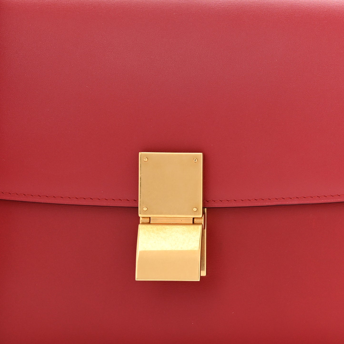 Box Calfskin Medium Classic Box Flap Bag Red
