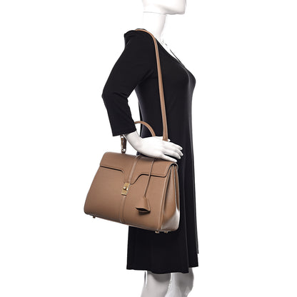 Celine Grained Calfskin Classique 16 Top Handle Bag Beige 2 of 11