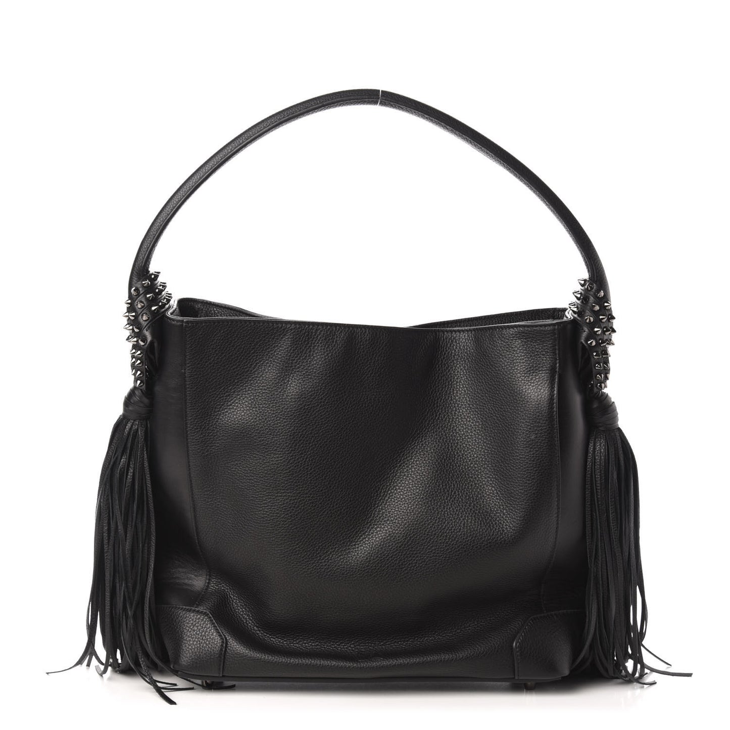 Empire Calf Spikes Fringe Eloise Hobo Black