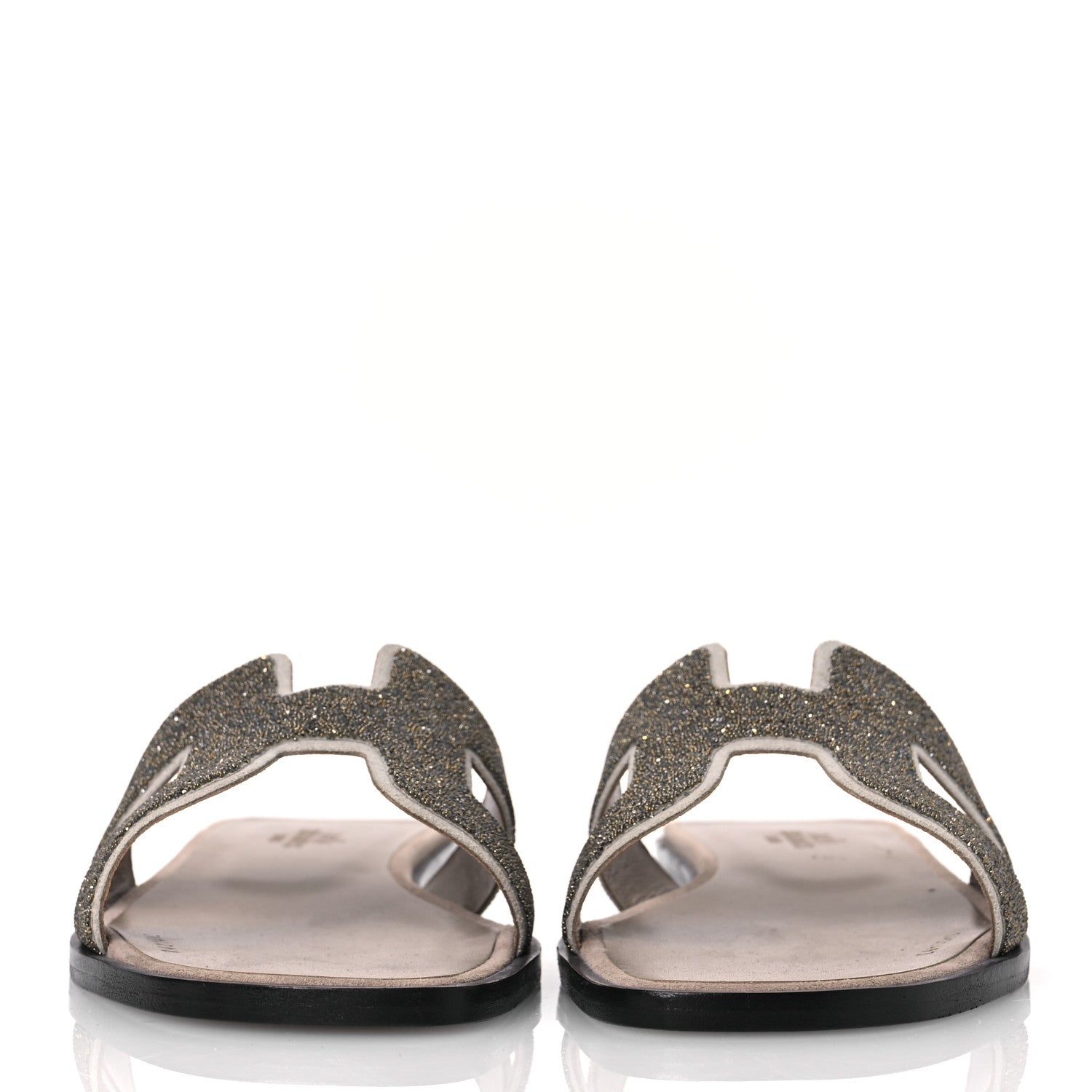 Hermes Suede Goatskin Crystal Powder Oran Sandals 36.5 3 of 11