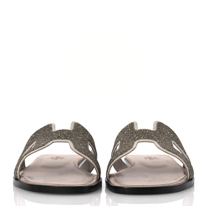 Hermes Suede Goatskin Crystal Powder Oran Sandals 36.5 3 of 11