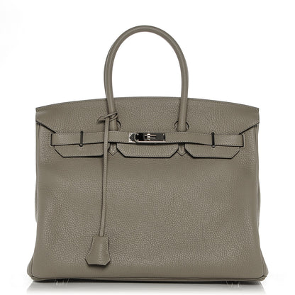 Hermes Taurillon Clemence Birkin 35 Sauge 1 of 8