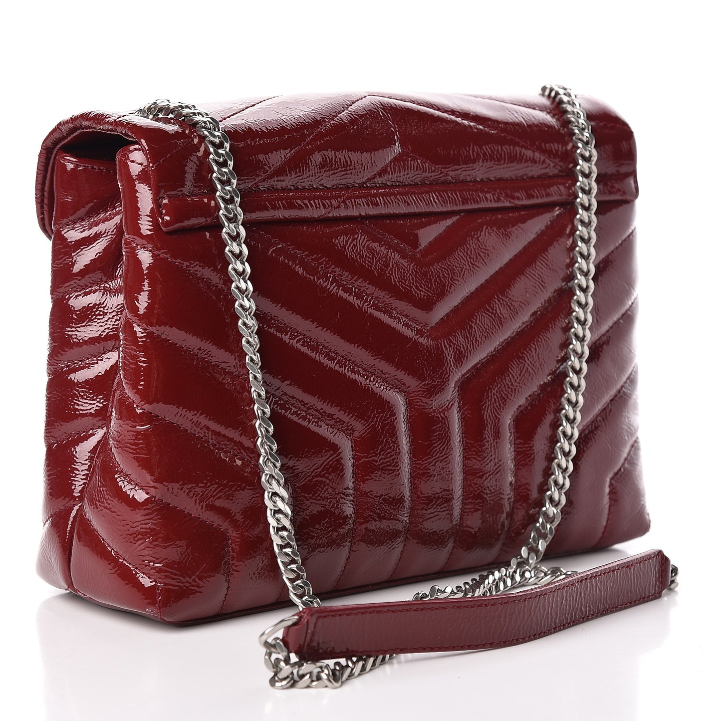 Patent Y Quilted Monogram Small Loulou Chain Satchel Palissandre