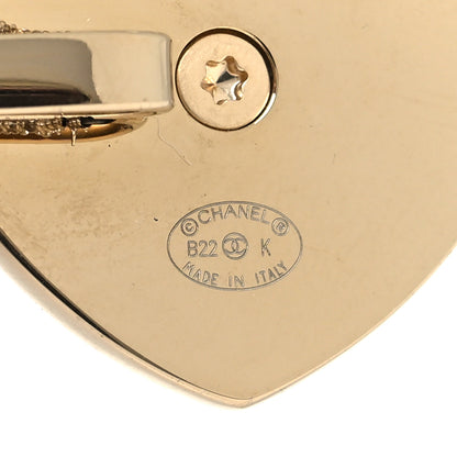 Chanel Resin Quilted Heart CC Hair Clip Pin Gold Black 3 of 3