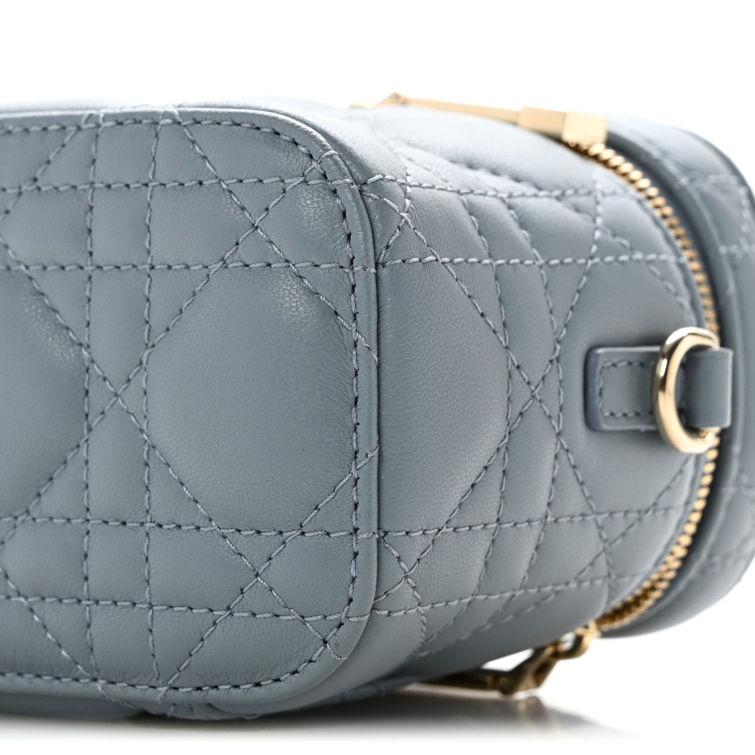 Christian Dior Lambskin Cannage Micro Lady Dior Vanity Case Cloud Blue 10 of 11