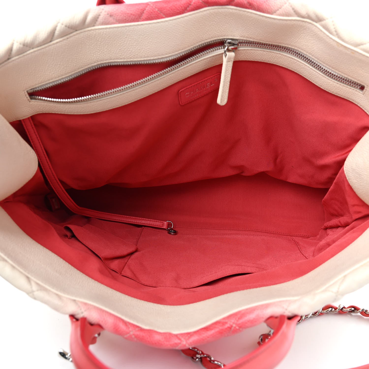 Chanel Caviar Ombre Large Shopping Tote White Rose 5 of 10