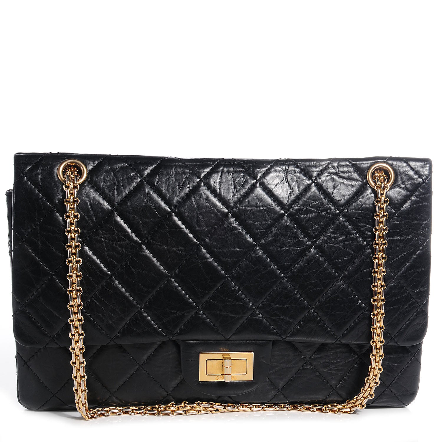 Chanel Aged Calfskin Quilted 50th Anniversary 2.55 Reissue 227 Flap Black 1 of 9