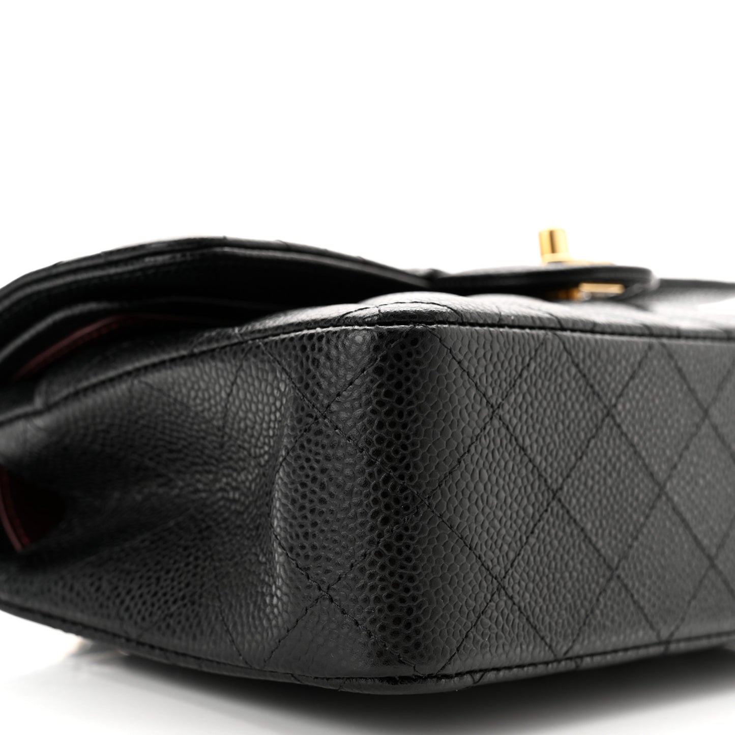 Caviar Quilted Small Double Flap Black