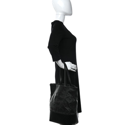 Bottega Veneta Lino Spalmato Light Calf Scolpito Tote Black 2 of 10