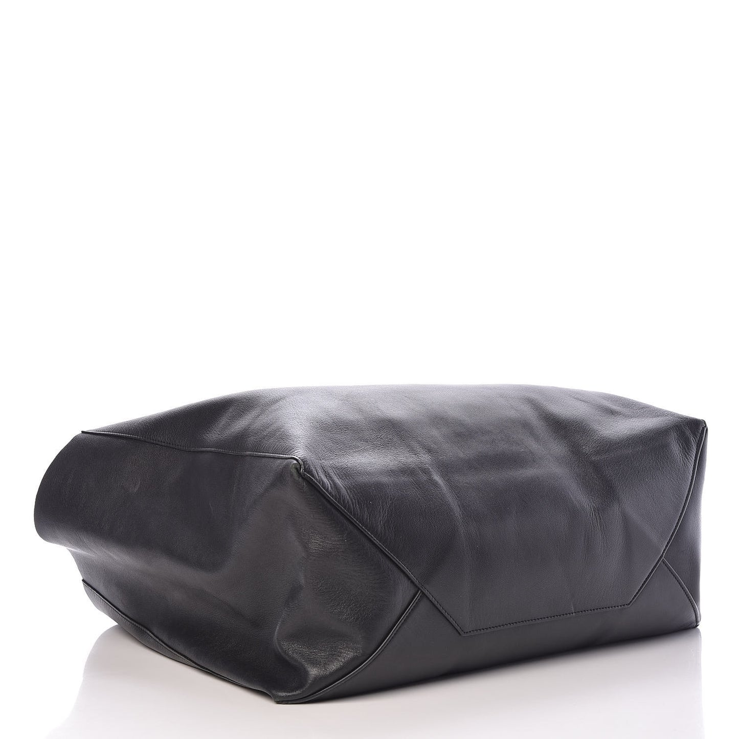 Grained Calfskin Horizontal Cabas Black