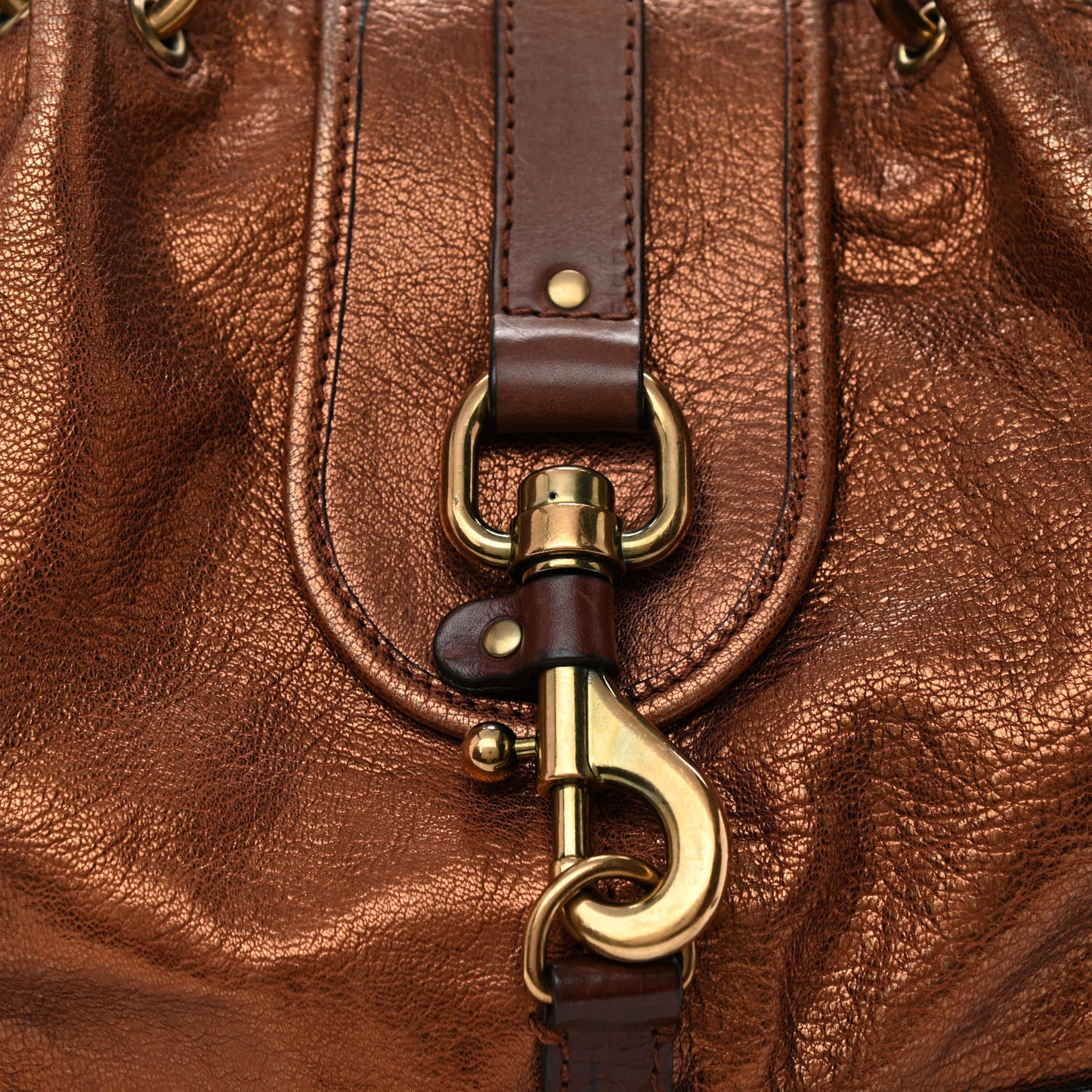 Metallic Calfskin Kerala Tote Bronze