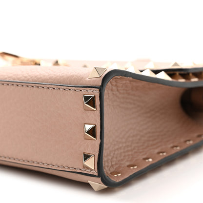 Valentino Garavani Pebbled Calfskin Medium Rockstud Flip Lock Crossbody Bag Poudre 9 of 10
