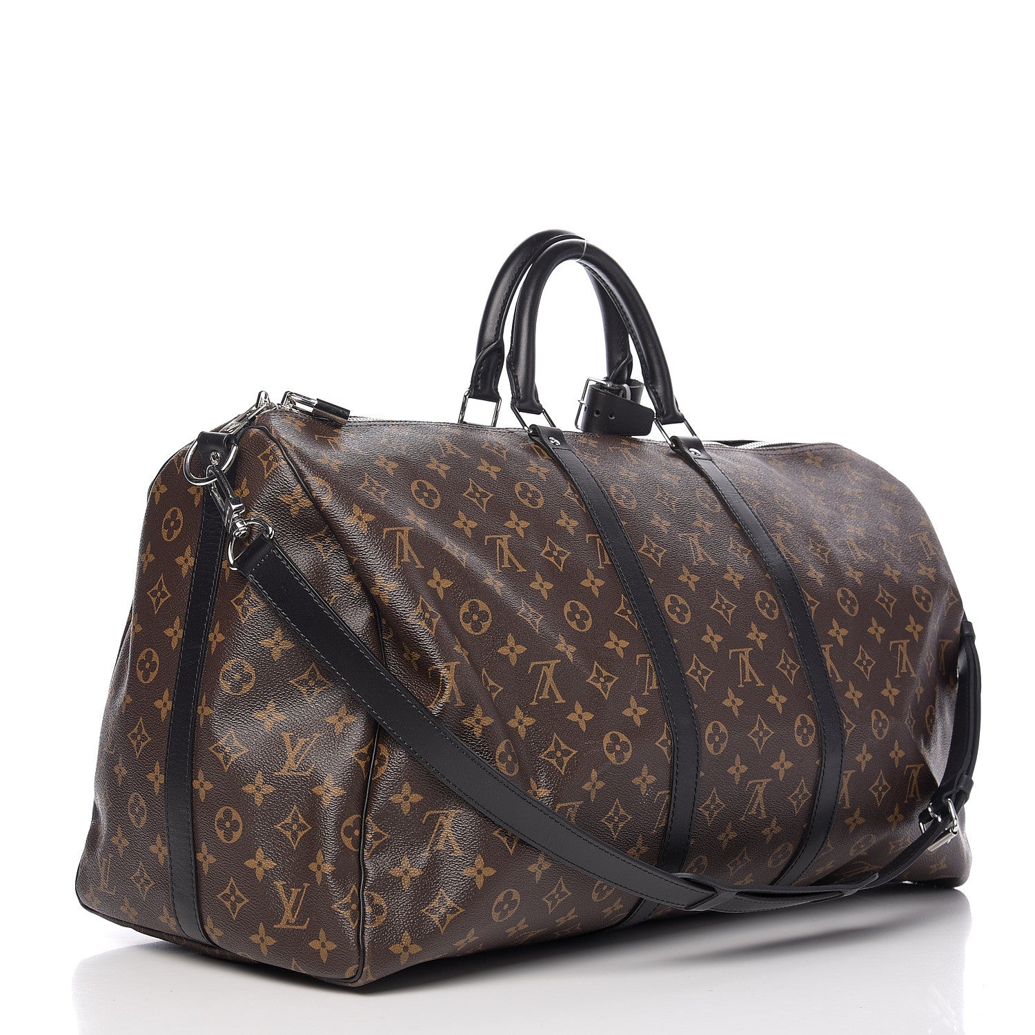 Louis Vuitton Monogram Macassar Keepall Bandouliere 55 2 of 9