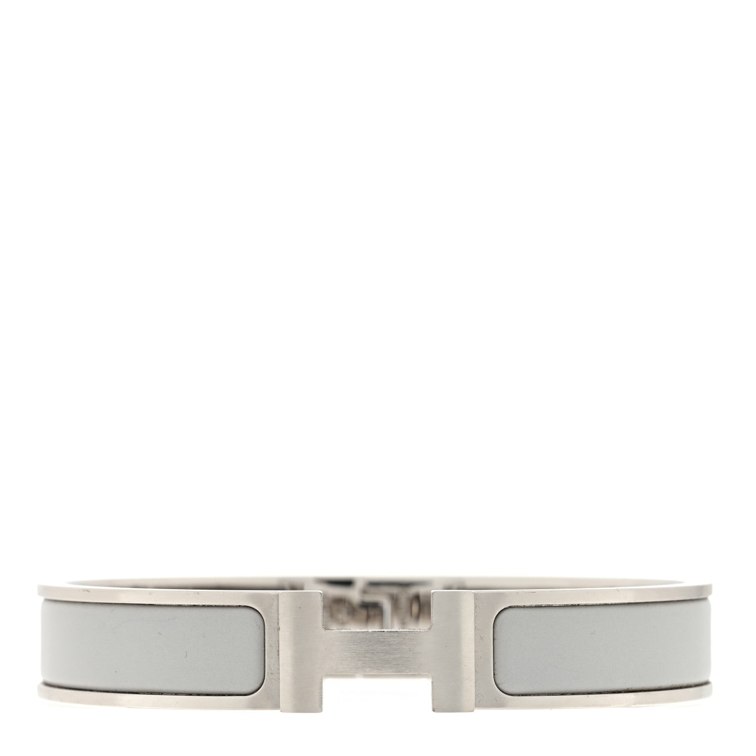 Hermes Matte Enamel Narrow Clic Clac HH Bracelet GM Gris Clair 1 of 3