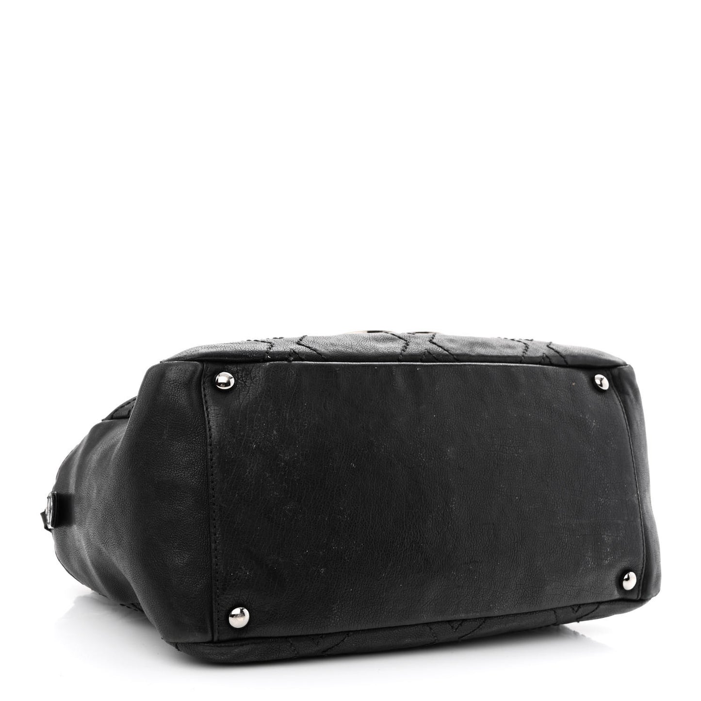Calfskin Small Diamond Stitch Tote Black