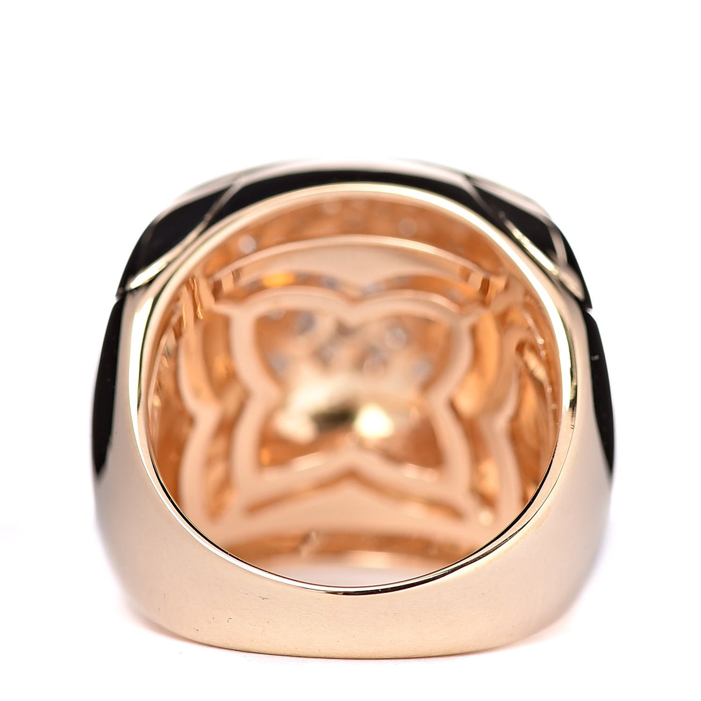 18K Yellow Gold Diamond Pyramid Ring 50 5.25