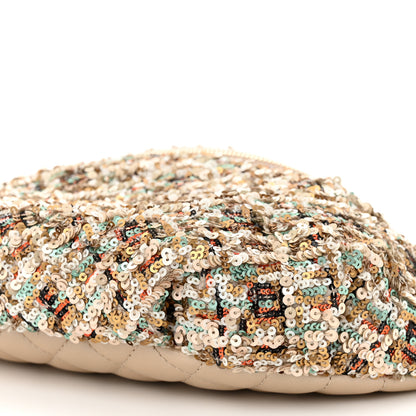 Chanel Sequin Calfskin Sparkling City Waist Bag Fanny Pack Beige 10 of 10