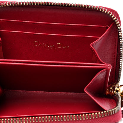 Christian Dior Calfskin Stripe Zip Around Wallet Cerise 3 of 4