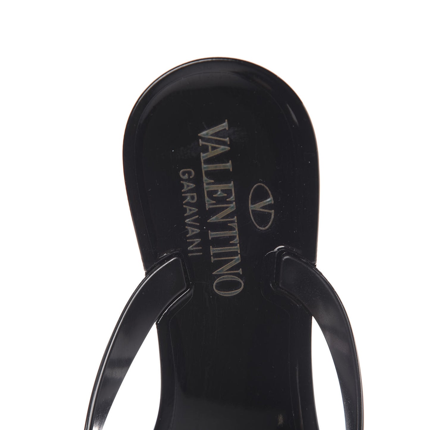 PVC Jelly Rockstud Bow Thong Sandals 35 Black