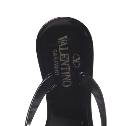 Valentino Garavani PVC Jelly Rockstud Bow Thong Sandals 35 Black 7 of 8