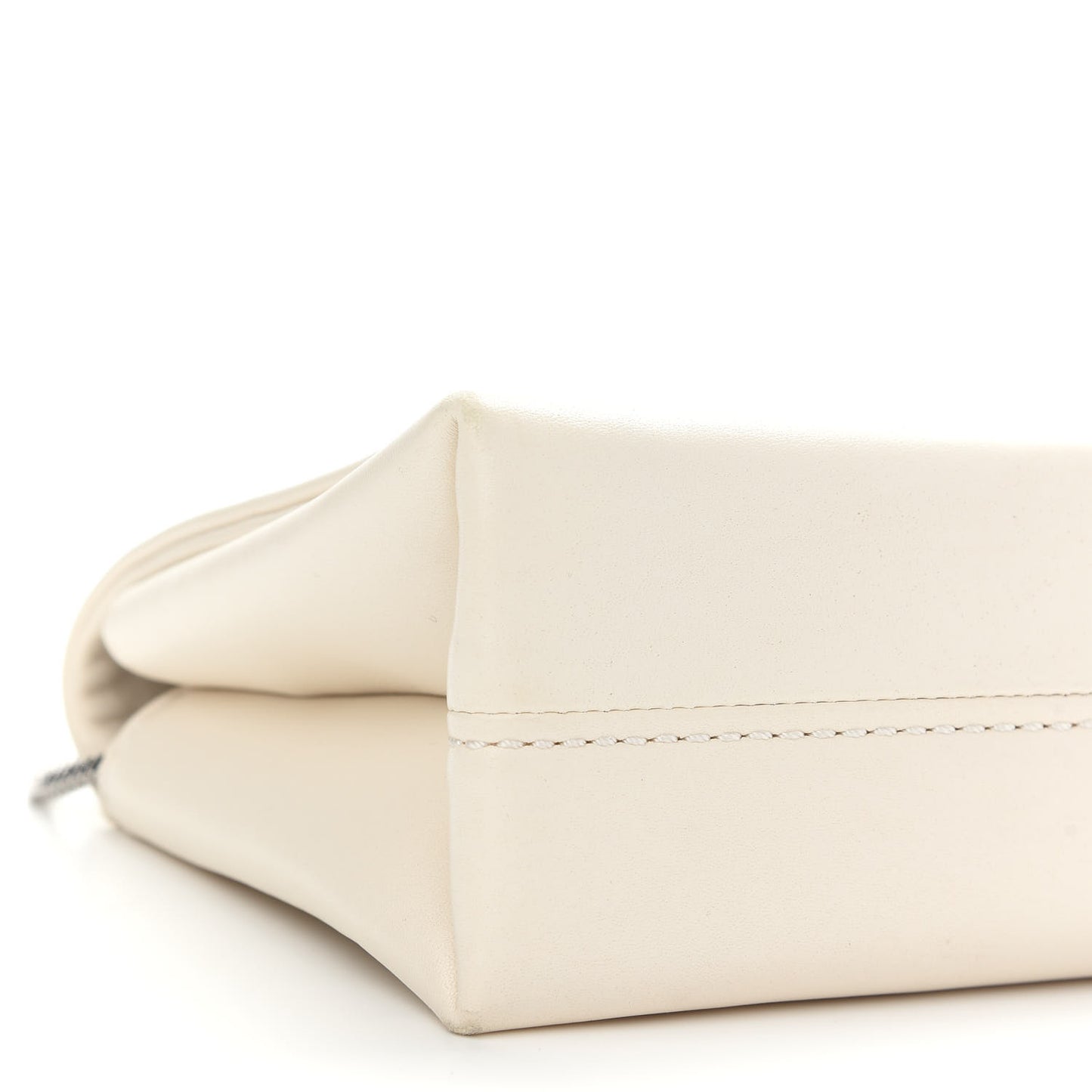 Calfskin Alix Soft Flap Clutch White