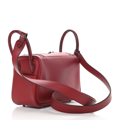 Hermes Matte Alligator Swift Mini Touch Lindy 20 Rouge Grenat Bourgogne 3 of 11