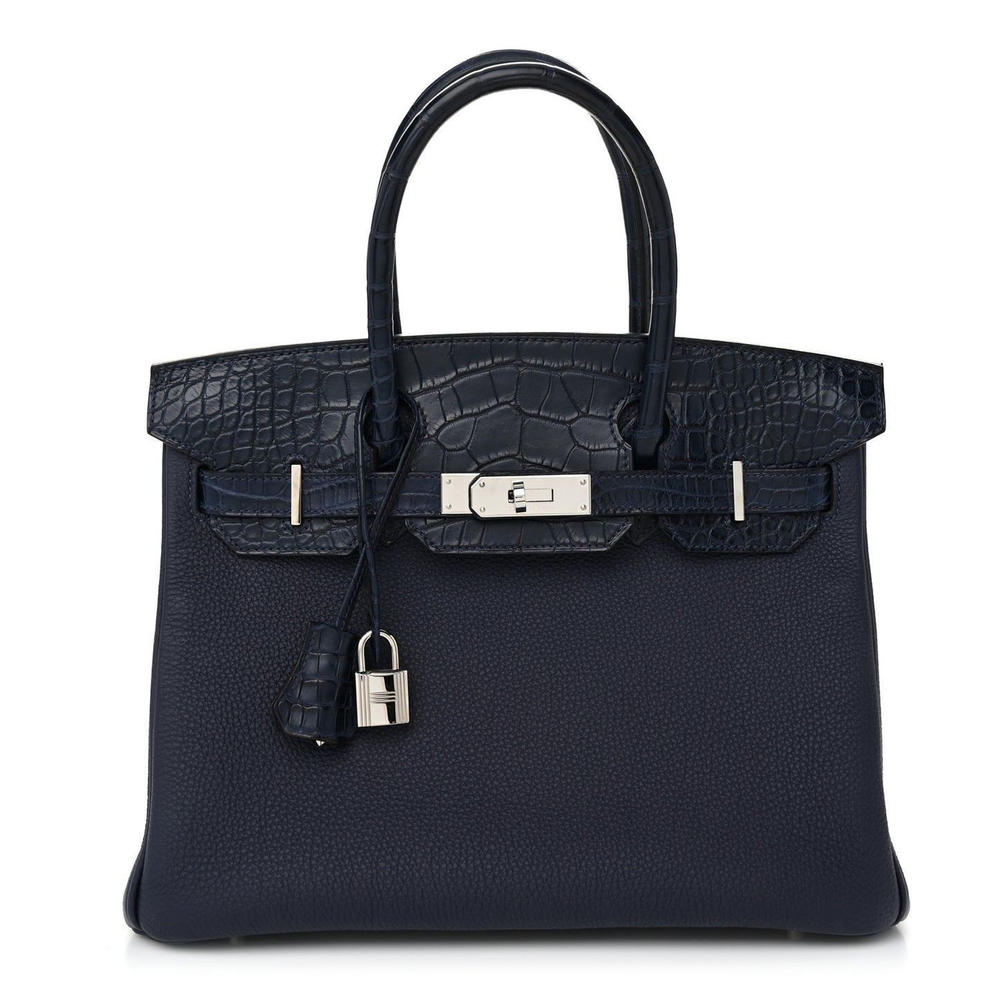 Togo Matte Alligator Birkin Touch 30 Bleu Nuit Bleu Indigo